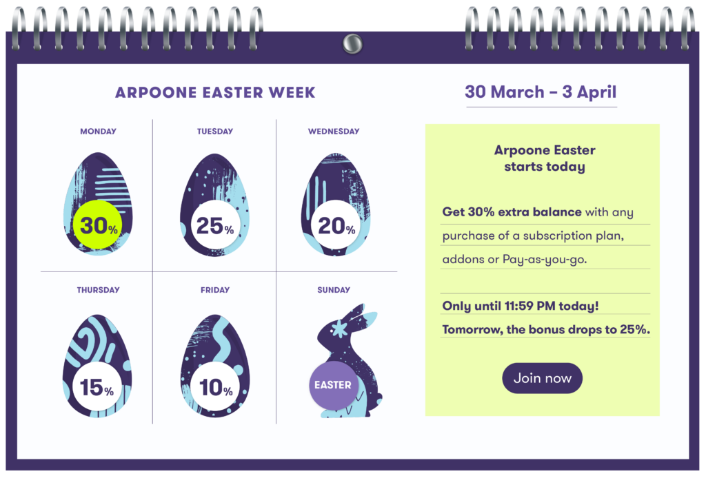 Arpoone easter promo
